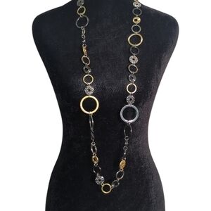 Lia Sophia Improv Mixed Metal Multi Tone Necklace 40-43" Versatile